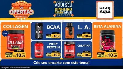 Modelo de TV para TV Horizontal com o tema Sábado de Ofertas Imperdíveis para Suplementos alimentares