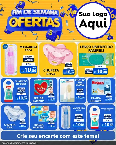 Modelo de Rede Social para Feed Instagram com o tema Fim de Semana de Ofertas para Bebês