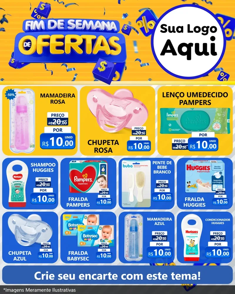 Modelo de Rede Social para Feed Instagram com o tema Fim de Semana de Ofertas para Bebês
