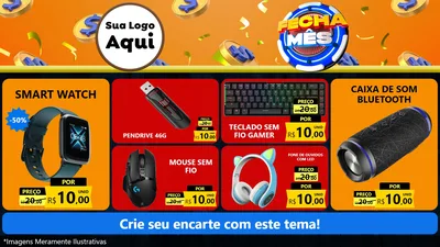 Modelo de TV para TV Horizontal com o tema Fecha Mês para Informática