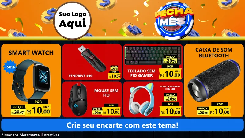 Modelo de TV para TV Horizontal com o tema Fecha Mês para Informática