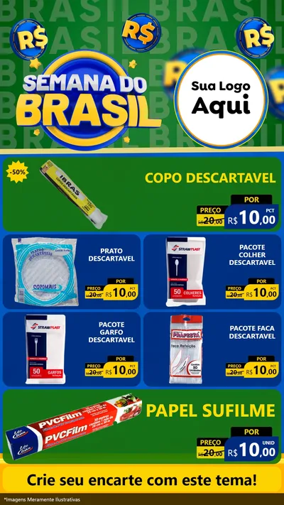 Modelo de TV para TV Vertical com o tema Semana Do Brasil para Embalagens