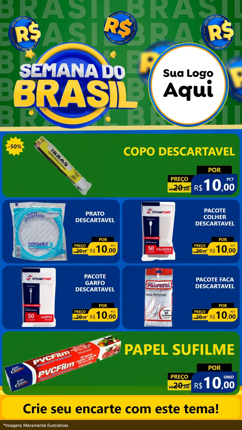 Modelo de TV para TV Vertical com o tema Semana Do Brasil para Embalagens