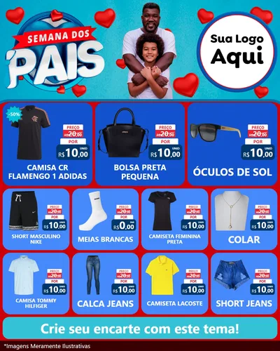 Modelo de Rede Social para Feed Instagram com o tema Semana Dos Pais para Roupas e acessórios