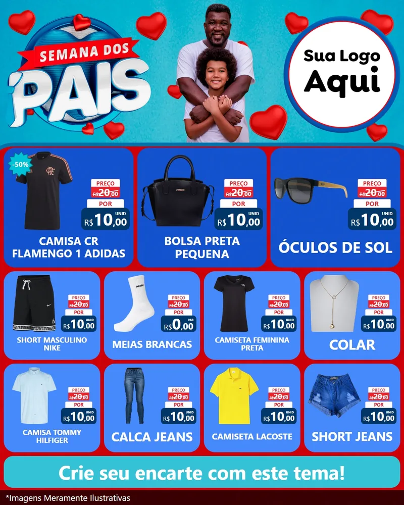 Modelo de Rede Social para Feed Instagram com o tema Semana Dos Pais para Roupas e acessórios