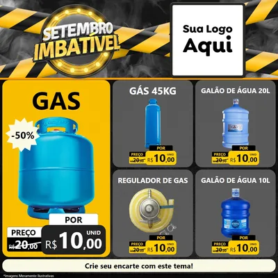 Modelo de Rede Social para Feed Facebook com o tema Setembro Imbatível para Água e gás
