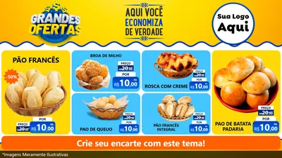 Modelo de TV para TV Horizontal com o tema Grandes Ofertas para Padaria