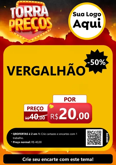 Modelo de Cartaz para Cartaz A4 Vertical com o tema Torra Preços para Ferragens