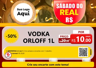 Modelo de Cartaz para Cartaz A4 Horizontal com o tema Sábado do Real para Distribuidora de bebidas