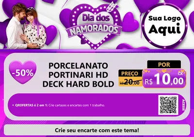 Modelo de Cartaz para Cartaz A4 Horizontal com o tema Dia dos Namorados para Pisos e revestimentos