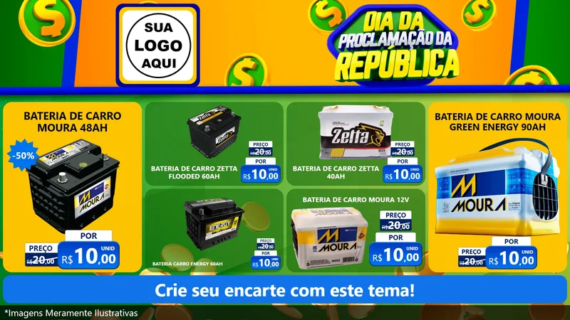 Modelo de TV para TV Horizontal com o tema Dia Da Proclamação da República para Baterias Elétricas