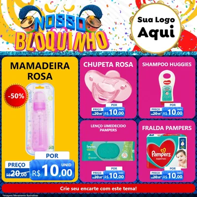 Modelo de Rede Social para Feed Facebook com o tema Nosso Bloquinho para Bebês