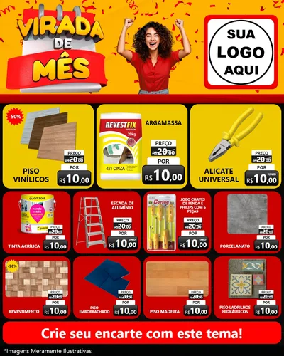 Modelo de Rede Social para Feed Instagram com o tema Virada de Mês para Material para Construção