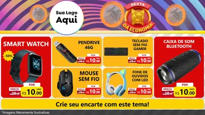 Modelo de TV para TV Horizontal com o tema Sexta da Economia para Informática
