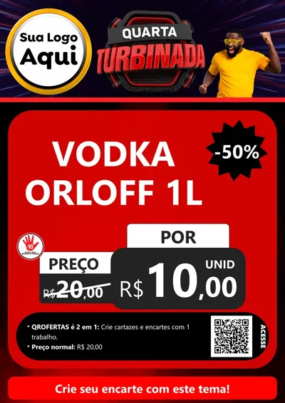 Modelo de Cartaz para Cartaz A4 Vertical com o tema Quarta Turbinada para Distribuidora de bebidas
