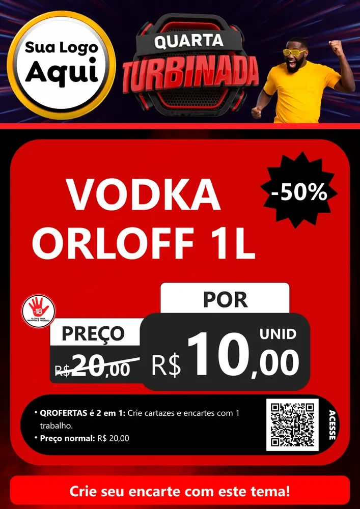 Modelo de Cartaz para Cartaz A4 Vertical com o tema Quarta Turbinada para Distribuidora de bebidas