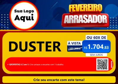 Modelo de Cartaz para Cartaz A4 Horizontal com o tema Fevereiro Arrasador para Concessionaria de Carros
