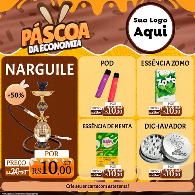 Modelo de Rede Social para Feed Facebook com o tema Páscoa da Economia para Tabacaria