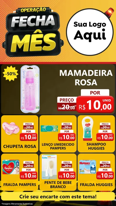 Modelo de Rede Social para Stories com o tema Operação Fecha Mês para Bebês