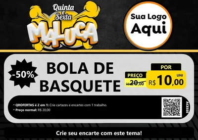 Modelo de Cartaz para Cartaz A4 Horizontal com o tema Quinta e Sexta Maluca para Artigos Esportivos