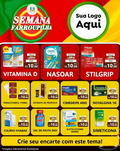 Modelo de Rede Social para Feed Instagram com o tema Semana Farroupilha para Farmácia