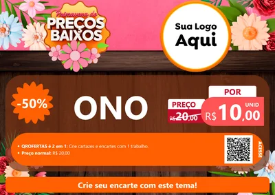 Modelo de Cartaz para Cartaz A4 Horizontal com o tema Primavera de Preços Baixos para Óticas