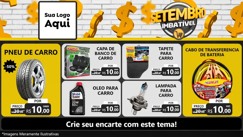 Modelo de TV para TV Horizontal com o tema Setembro Imbatível para Auto peças