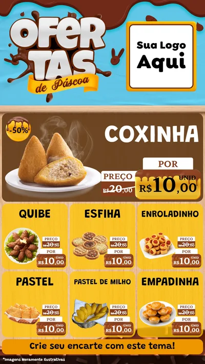 Modelo de Rede Social para Stories com o tema Ofertas de Páscoa para Salgadaria