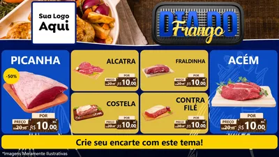 Modelo de TV para TV Horizontal com o tema Dia do Frango para Açougue