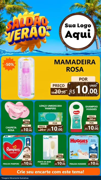 Modelo de Rede Social para Stories com o tema Saldão de Verão para Bebês