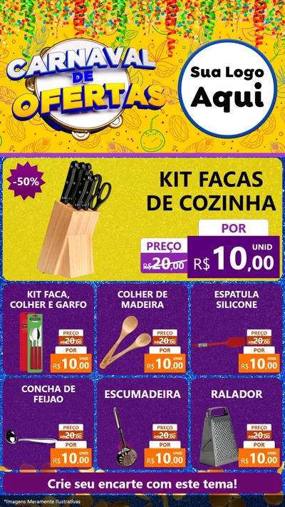 Modelo de Rede Social para Stories com o tema Carnaval de Ofertas para Utilidades Domésticas