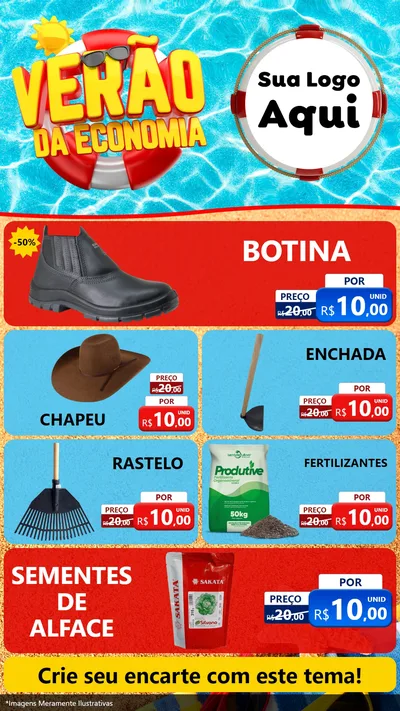 Modelo de TV para TV Vertical com o tema Verão da Economia para Agropecuária