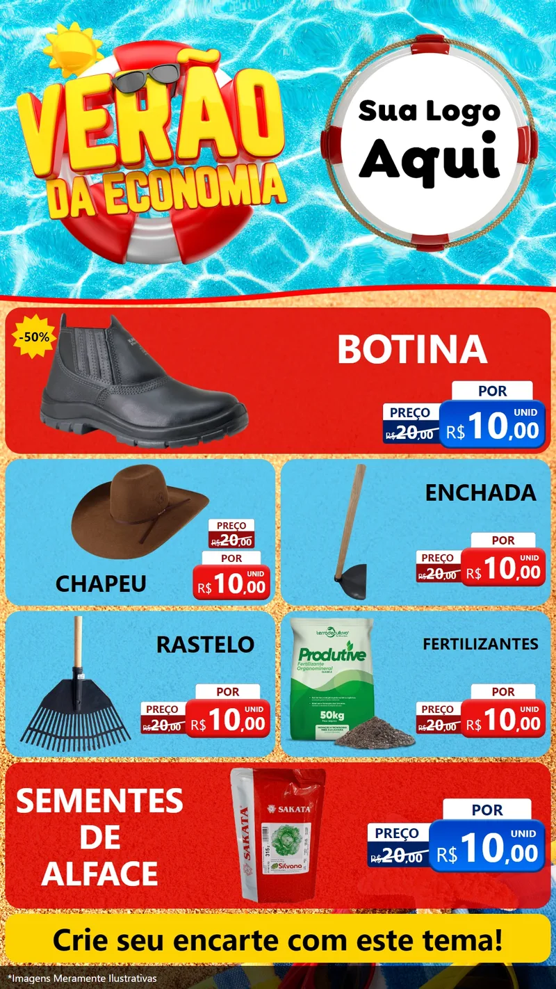 Modelo de TV para TV Vertical com o tema Verão da Economia para Agropecuária