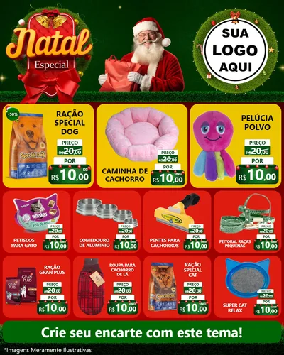 Modelo de Rede Social para Feed Instagram com o tema Natal Especial para Pet Shop