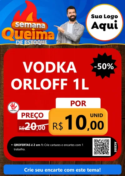 Modelo de Cartaz para Cartaz A4 Vertical com o tema Semana Queima de Estoque para Distribuidora de bebidas