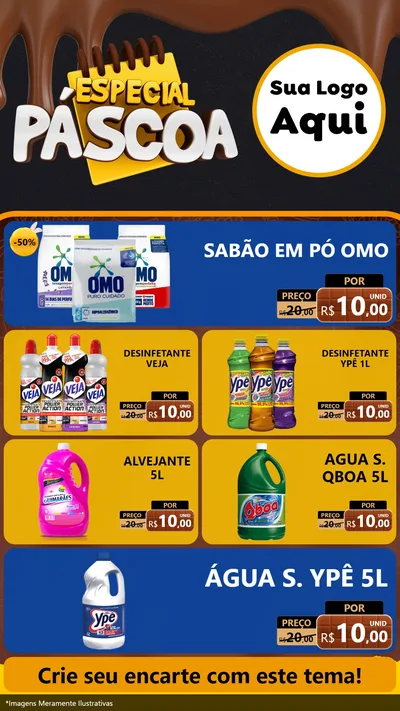 Modelo de TV para TV Vertical com o tema Especial Páscoa para Produtos de Limpeza