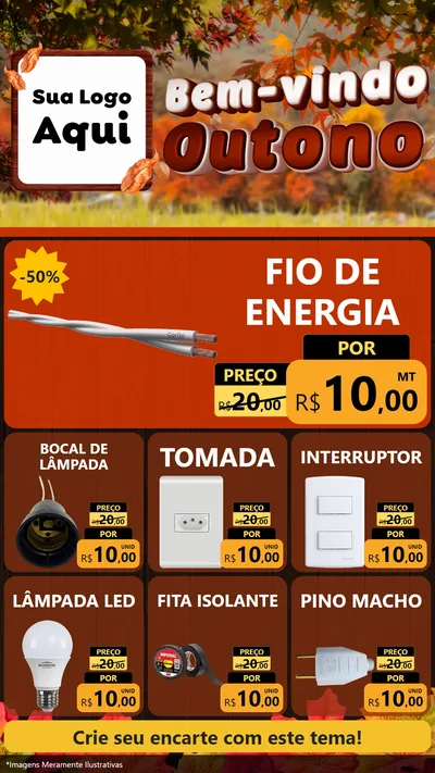Modelo de Rede Social para Stories com o tema Bem-vindo Outono para Materiais Elétricos