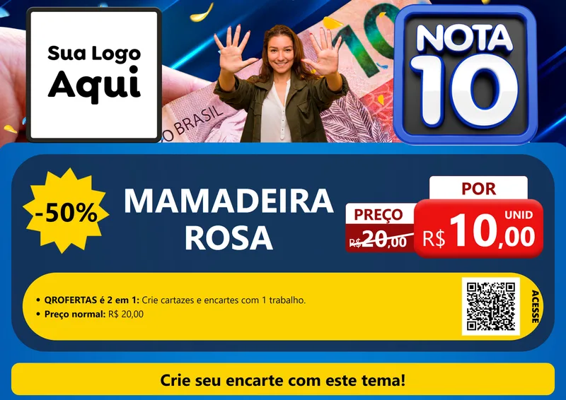 Modelo de Cartaz para Cartaz A4 Horizontal com o tema Nota 10 para Bebês