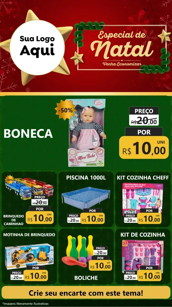 Modelo de Rede Social para Stories com o tema Especial de Natal para Brinquedos