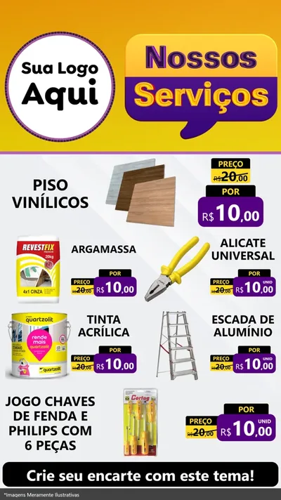 Modelo de TV para TV Vertical com o tema Nossos Serviços para Material para Construção