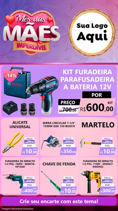 Modelo de Rede Social para Stories com o tema Mês das Mães Imperdível para Maquinas e Ferramentas