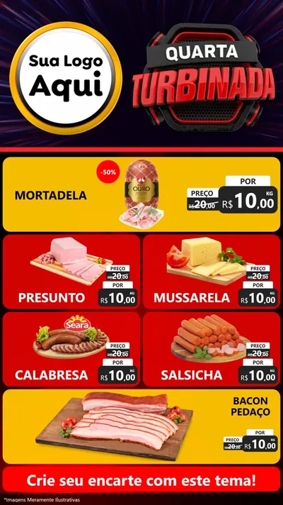 Modelo de TV para TV Vertical com o tema Quarta Turbinada para Frios e Laticínios