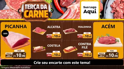 Modelo de TV para TV Horizontal com o tema Terça da Carne para Açougue