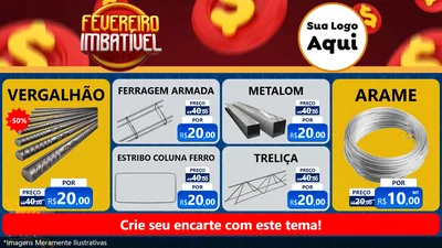 Modelo de TV para TV Horizontal com o tema Fevereiro Imbatível para Ferragens