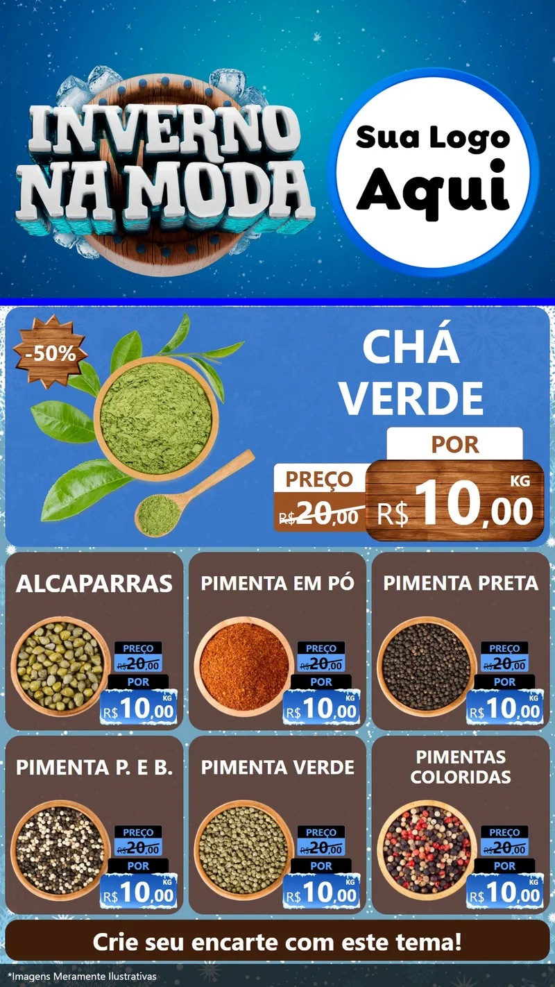Modelo de Rede Social para Stories com o tema Inverno na Moda para Produtos Naturais