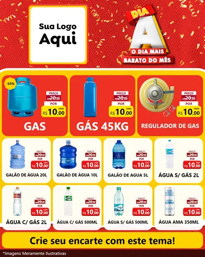Modelo de Rede Social para Feed Instagram com o tema Dia A o Dia Mais Barato do Mês para Água e gás