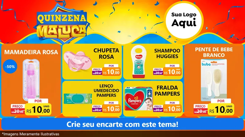 Modelo de TV para TV Horizontal com o tema Quinzena Maluca para Bebês