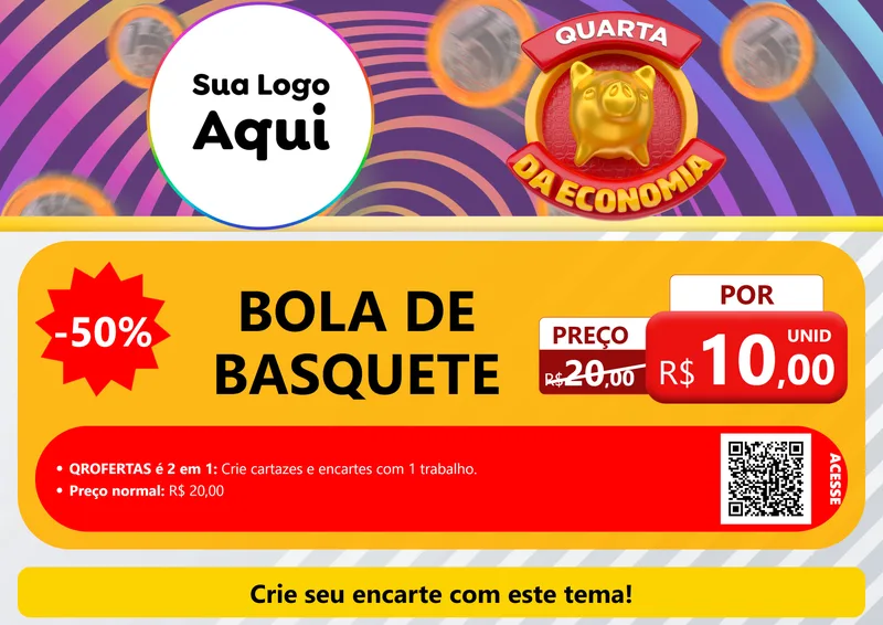 Modelo de Cartaz para Cartaz A4 Horizontal com o tema Quarta da Economia para Artigos Esportivos