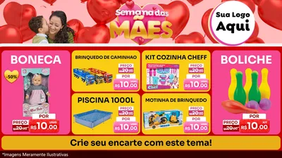Modelo de TV para TV Horizontal com o tema Semana Das Mães para Brinquedos