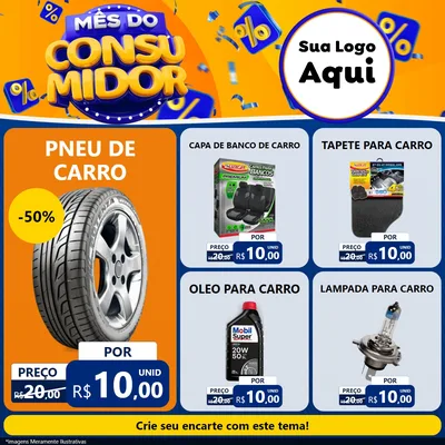 Modelo de Rede Social para Feed Facebook com o tema Mês do Consumidor para Auto peças